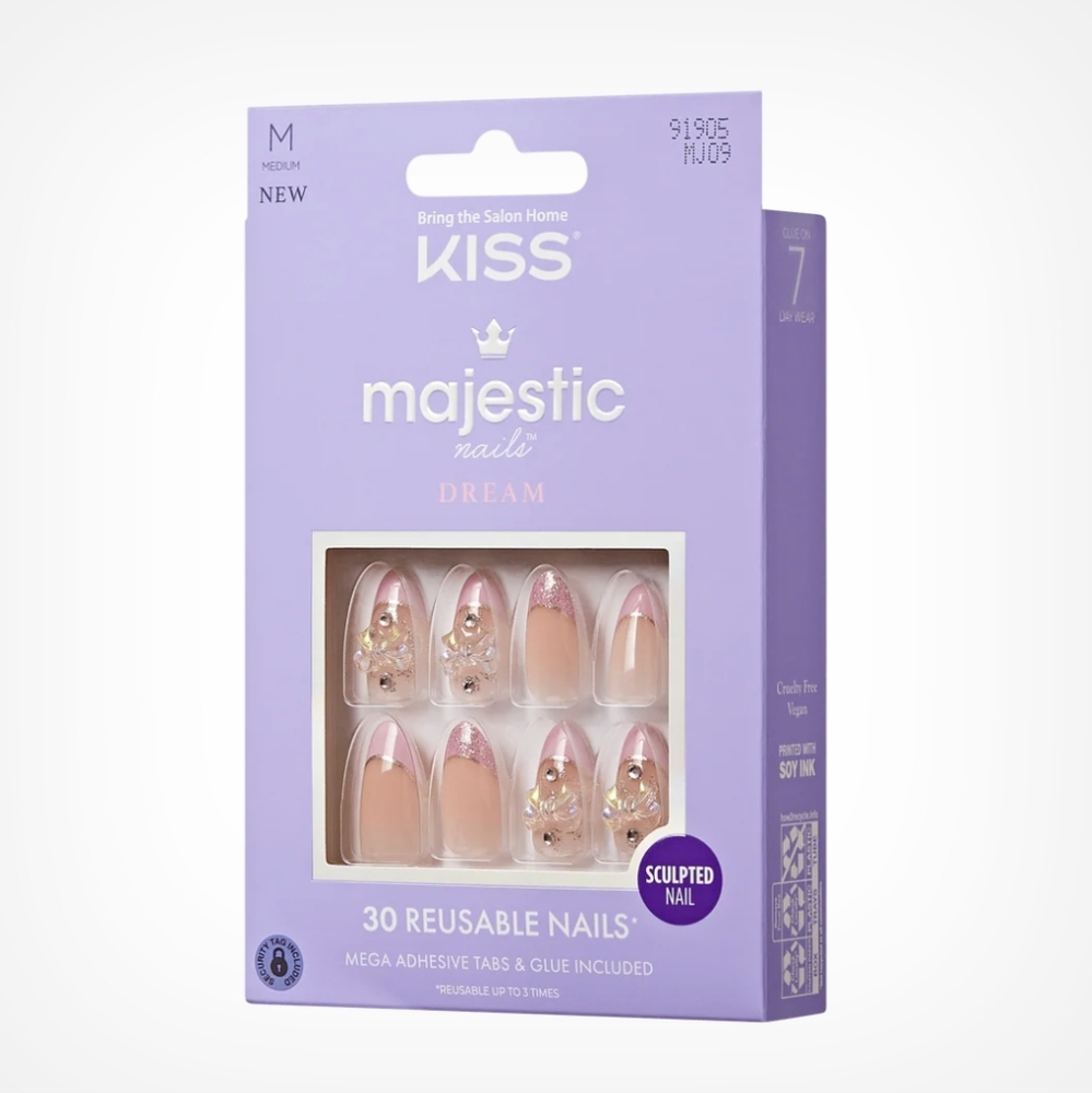 NEW! KISS Majestic Dream Sculpted Nails in Purple and Gold Shimmer